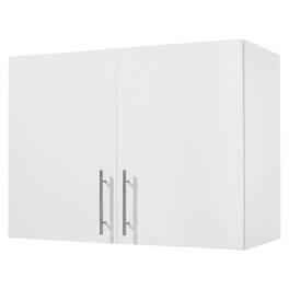 VEVOR - Laundry Room Wall Cabinet, 2-Tier Wall Mounted Hanging Cabinet with Adjustable Shelf, 32 in Cupboard Storage - White