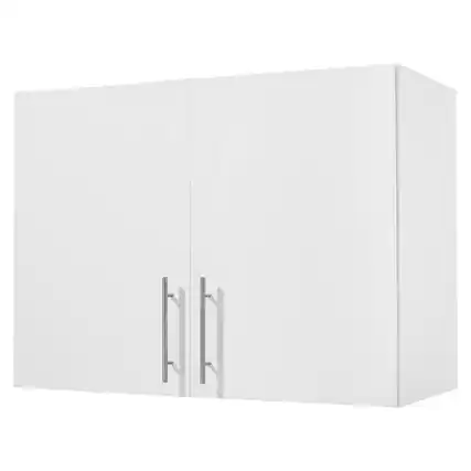 Front. VEVOR - Laundry Room Wall Cabinet, 2-Tier Wall Mounted Hanging Cabinet with Adjustable Shelf, 32 in Cupboard Storage - White.