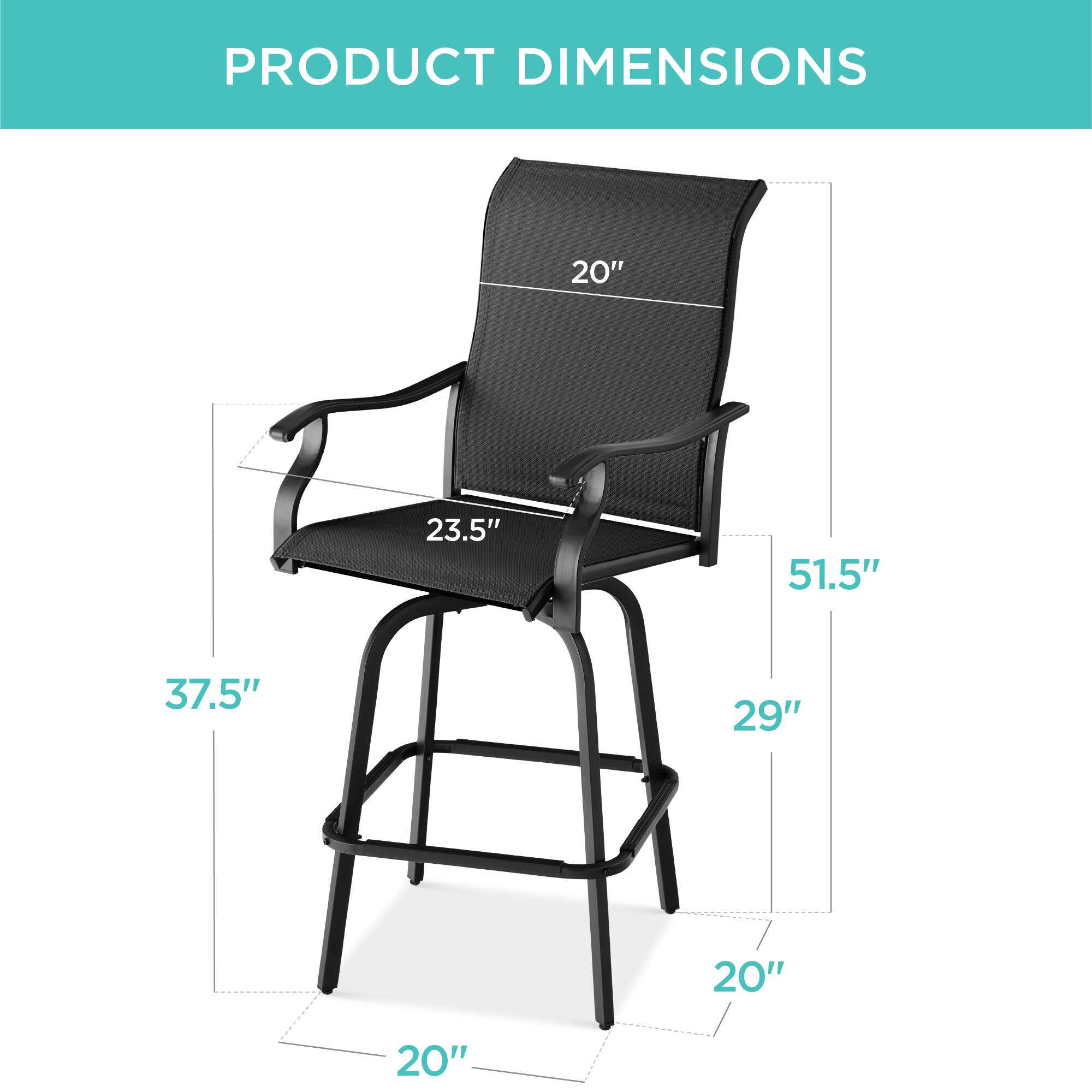 PRODUCT DIMENSIONS  
20" 23.5" 51.5" 37.5" 29" 20" 20"
