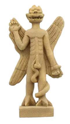 Front. Toynk - Pazuzu Statue from The Exorcist Movie | 6" Resin Replica Collectible Figure - Brown.