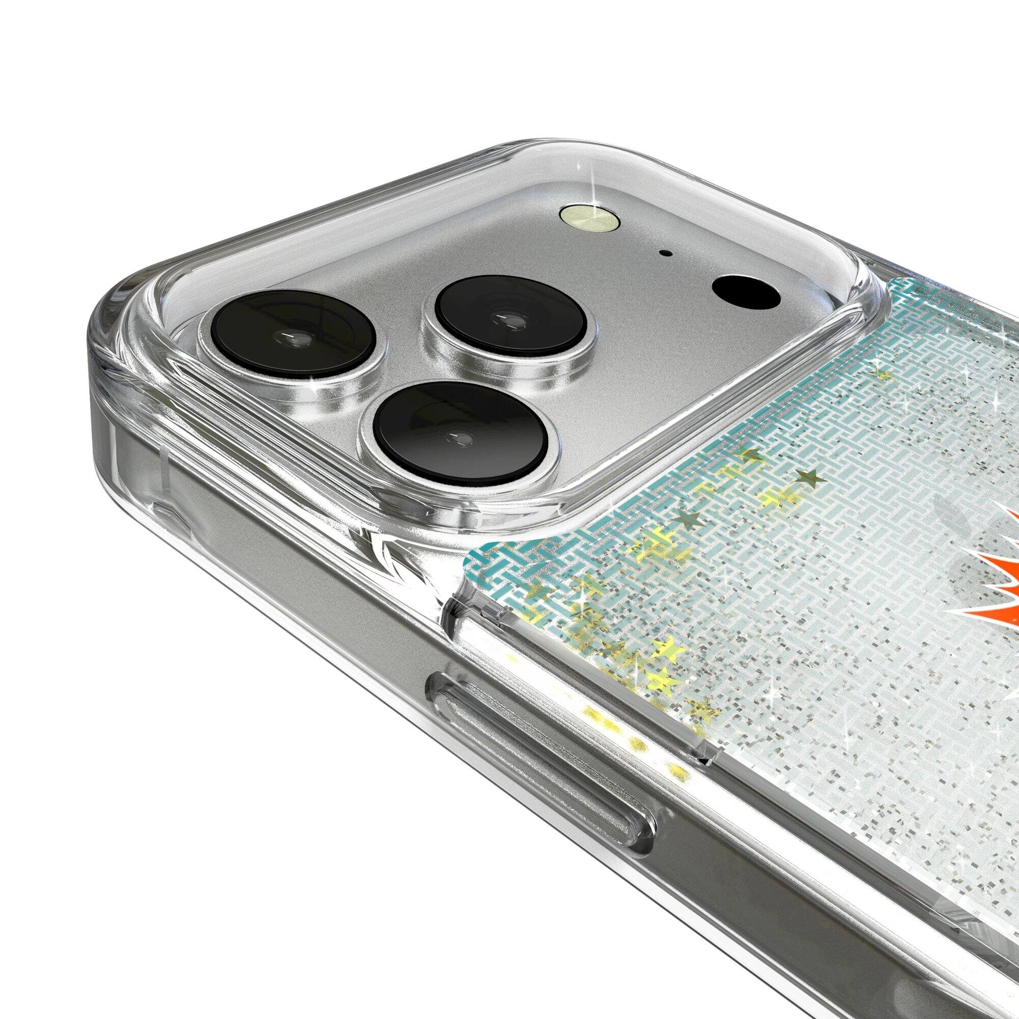 Alt View 2. Keyscaper - Miami Dolphins Linen Logo iPhone Glitter Case - 16 Pro Max - Multicolor.
