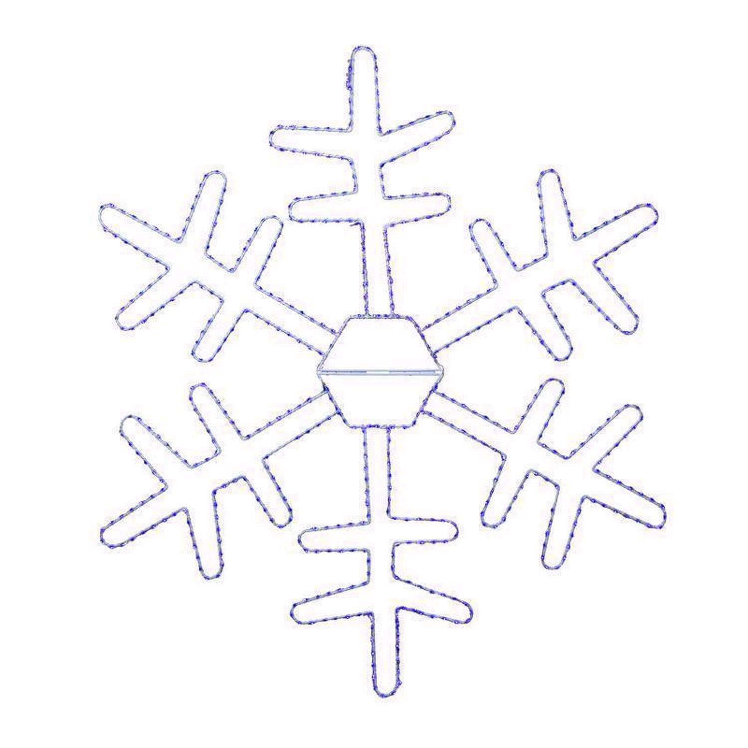 Front. Celebrations - Celebrations LED Blue Snowflake 18 in. Hanging Decor - Blue.