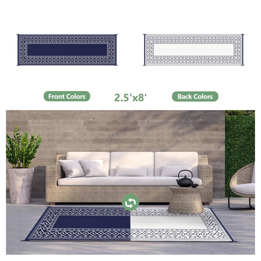 Reds Spade Outdoor Rug Waterproof For Patio 2.Foldable Reversible ...