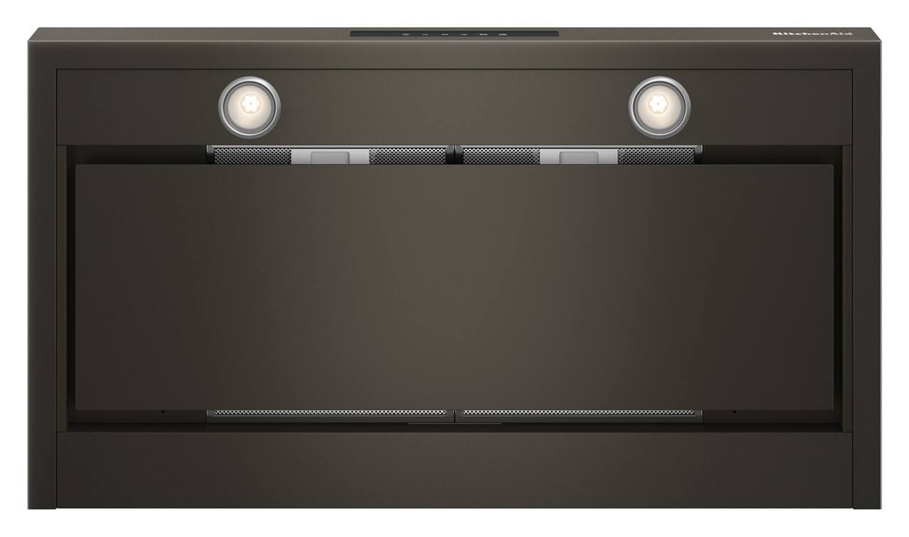 Alt View 1. KitchenAid - 36" Vented or Convertible to Recirculating Wall- Mount Hood - Black Ore.