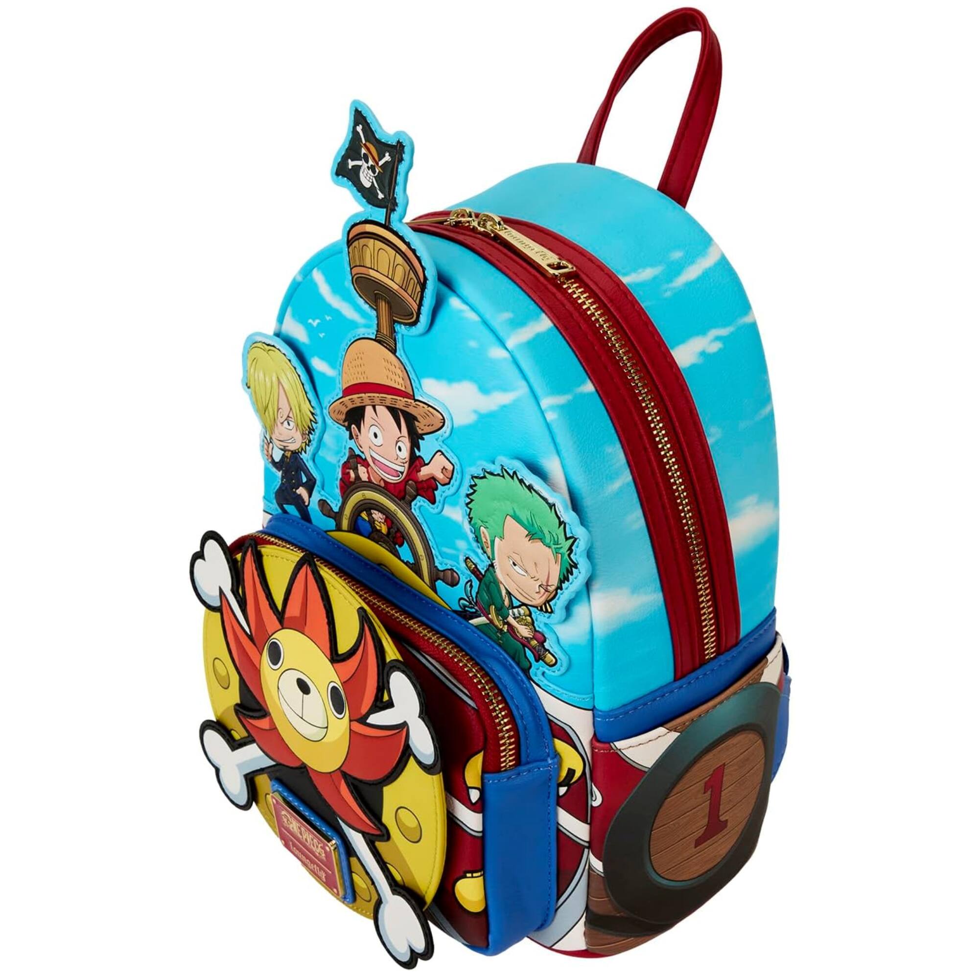 Alt View 3. LoungeFly - Loungefly One Piece Thousand Sunny Ship Mini Backpack - Multicolored.