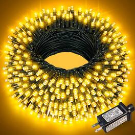 Wikistore - 100FT 300 LED Christmas Lights Outdoor Warm White 8 Modes Waterproof Connectable