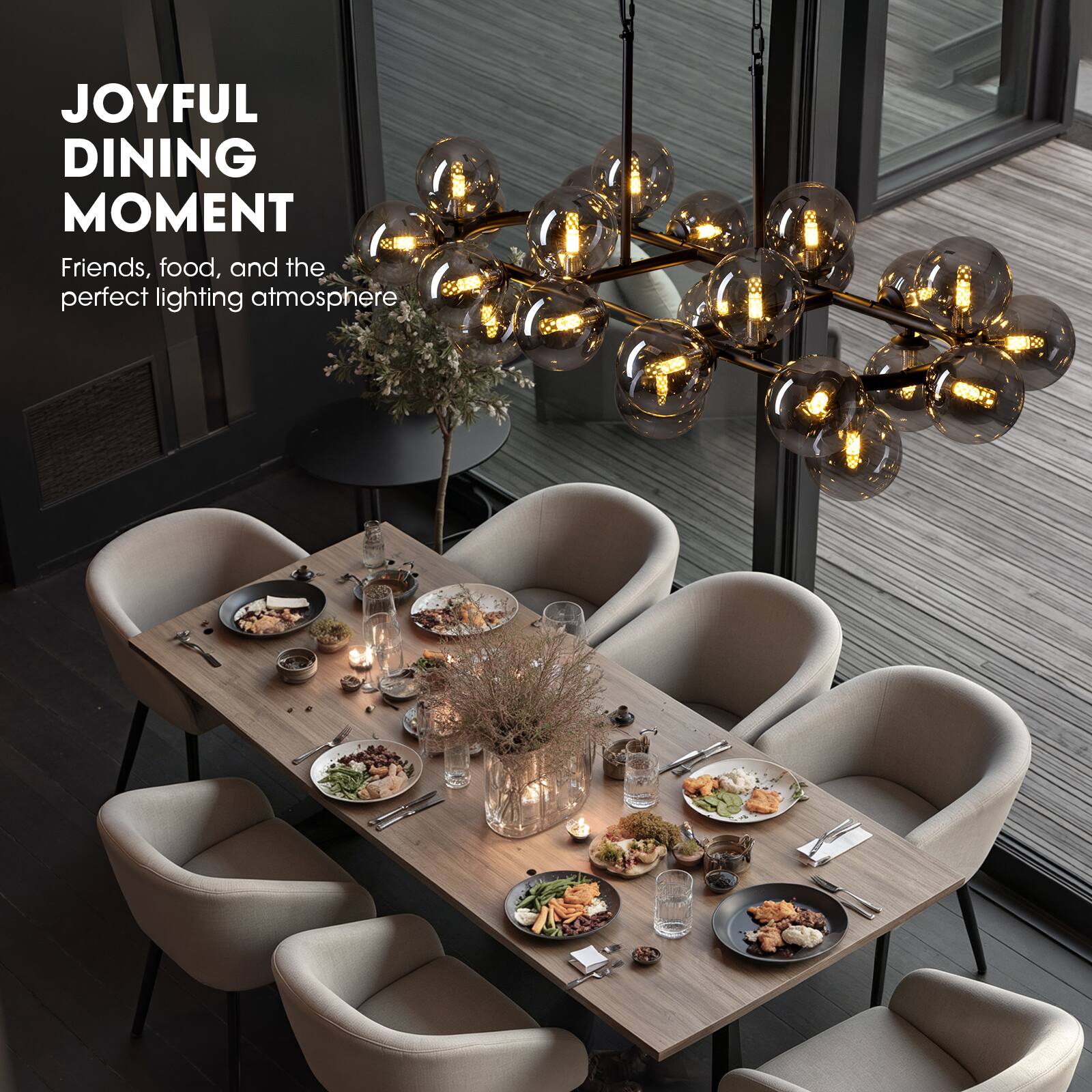 JOYFUL DINING MOMENT  
Friends, food, and the perfect lighting atmosphere