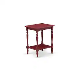 East West Furniture - BF-13-ET Modern End Table with Open Storage Shelf - Wood Nightstand for Small Spaces, Stable and - Burgundy