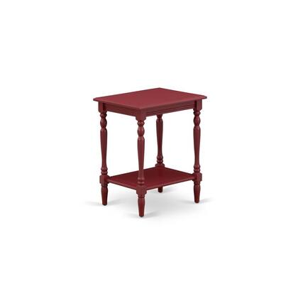 Front. East West Furniture - East West Furniture BF-13-ET Modern End Table with Open Storage Shelf - Wood Nightstand for Small Spaces, Stable and - Burgundy.