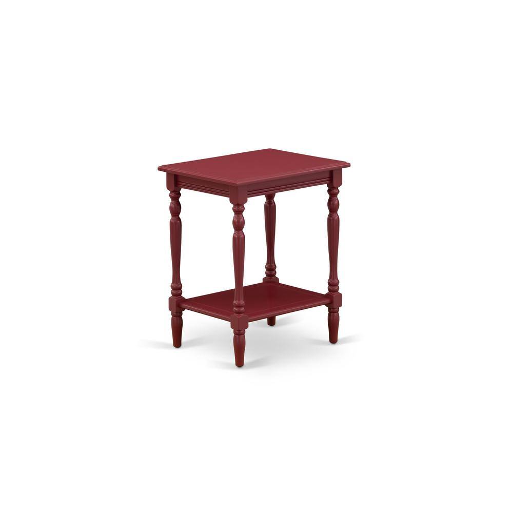 Front. East West Furniture - East West Furniture BF-13-ET Modern End Table with Open Storage Shelf - Wood Nightstand for Small Spaces, Stable and - Burgundy.