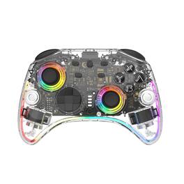 RadioShack - Gaming Controller for Switch 2 with Vibration & Lights - Clear