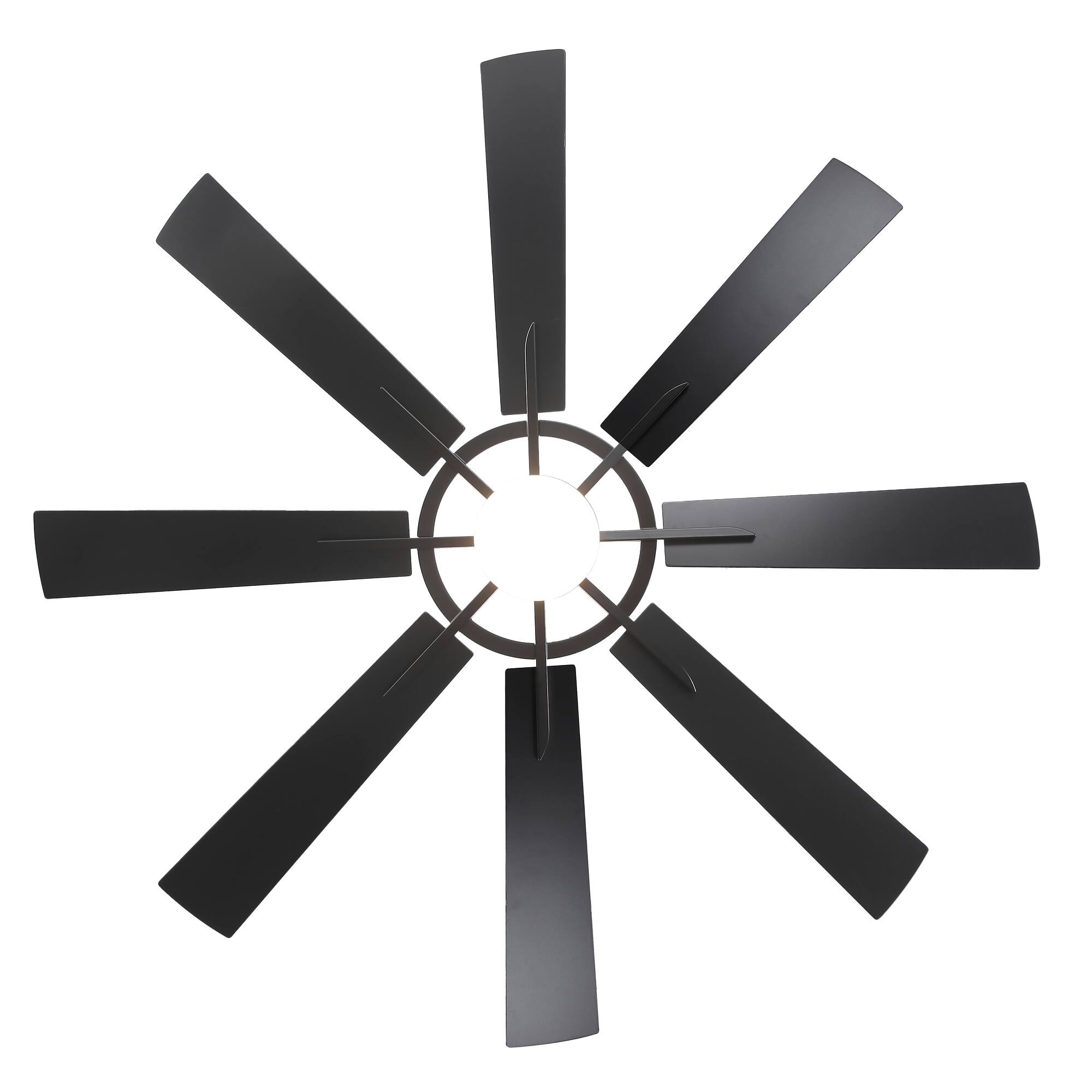 Alt View 8. Vaczon - 72" Matte Black Large Ceiling Fan with LED Light & Reversible Blades - Black.