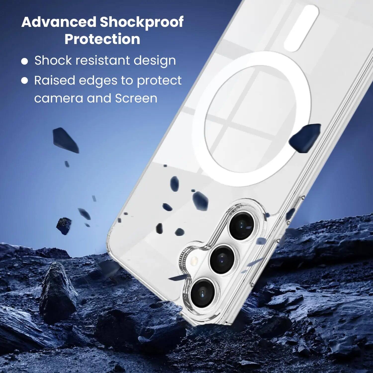 Advanced Shockproof Protection  
- Shock resistant design  
- Raised edges to protect camera and Screen