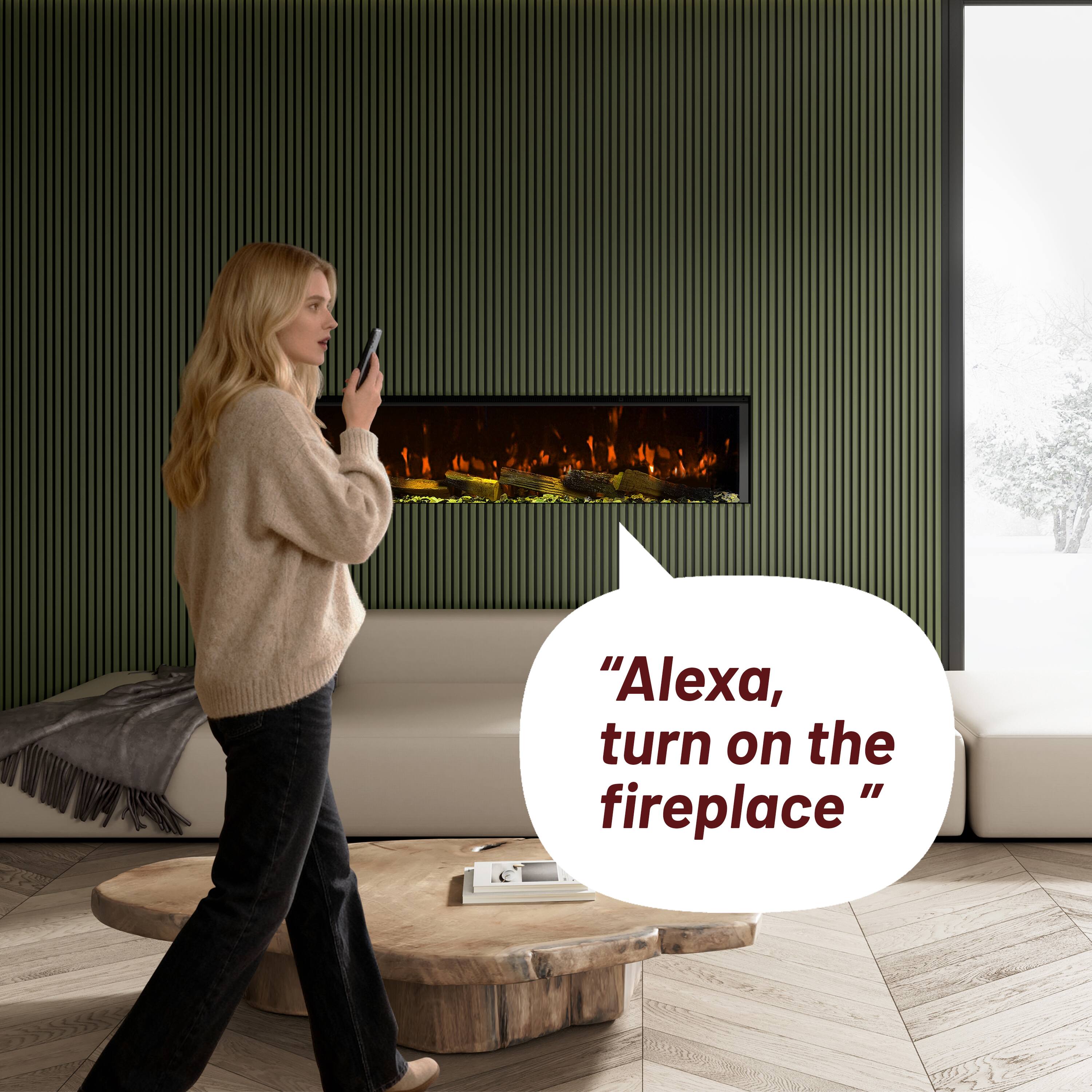 "Alexa, turn on the fireplace"