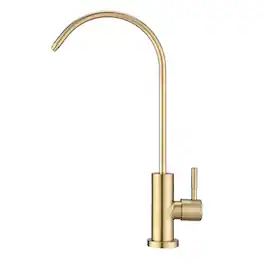 Ropilly - Kitchen Water Filter Faucet Stainless Steel Drinking Water Faucet with High Arc Spout - Brushed Gold