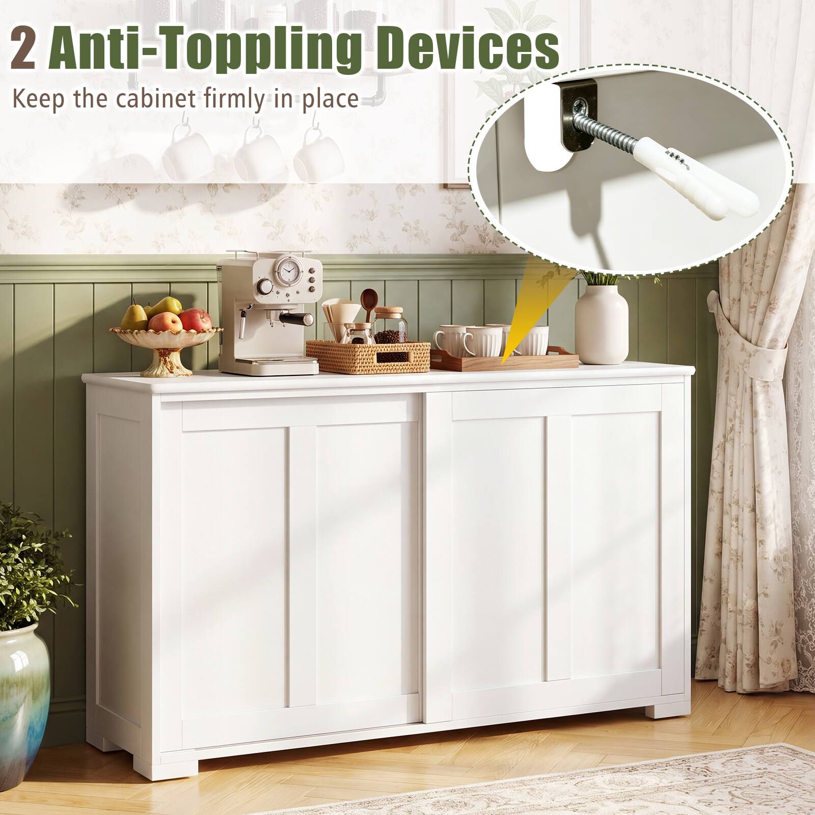 2 Anti-Toppling Devices  
Keep the cabinet firmly in place