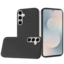 Kitcheniva - Premium Soft Chrome Button Case With Tempered Glass For Samsung S26 Plus - Black