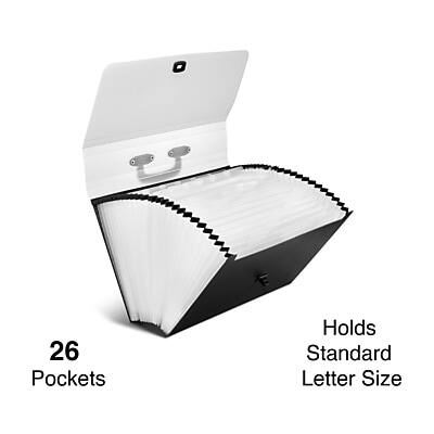 26 Pockets  
Holds Standard Letter Size