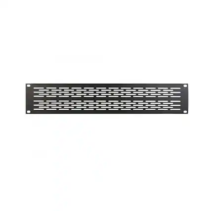 Front. On Stage Stands - On-Stage Vented Rack Panel, 2U (RPV2000) - Black.