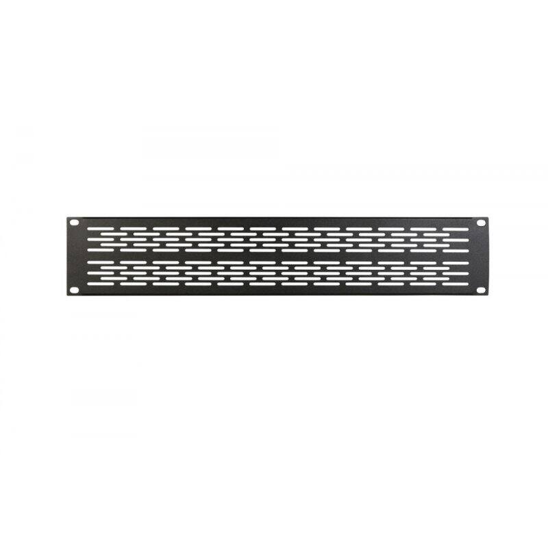Front. On Stage Stands - On-Stage Vented Rack Panel, 2U (RPV2000) - Black.