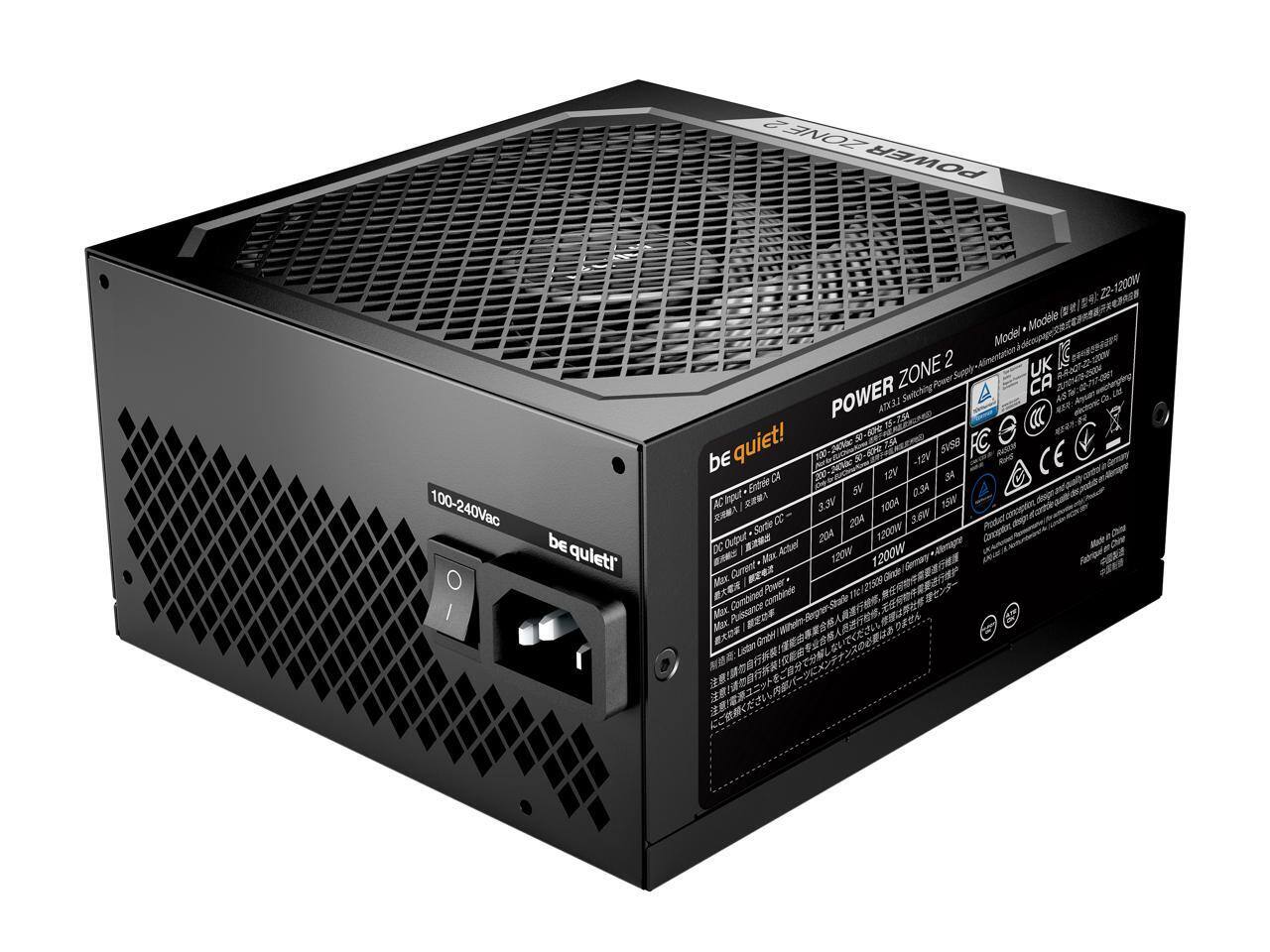 ZONE POWER 100-240Vac  
be quiet! 2  
72-1200W w/ Modieie Model 2  
UK KG ARoOT2  
ZONE CA POWER LEXTA Seitchin B-25 CX  
be quiet! 20 Achar 7M  
suse FC GAO bE -12V CA 12V s4 Entre SV .4 AC Input  
3.3V 700A 15W M CC 204 38 Sarte 1200V -p Dutut  
204 DC Mtor Actuel 120WV 1200W Aema  
Current ack Mo  
Power 2158  
Combined combinde ne Max Aussance  
Mix den  
Listen