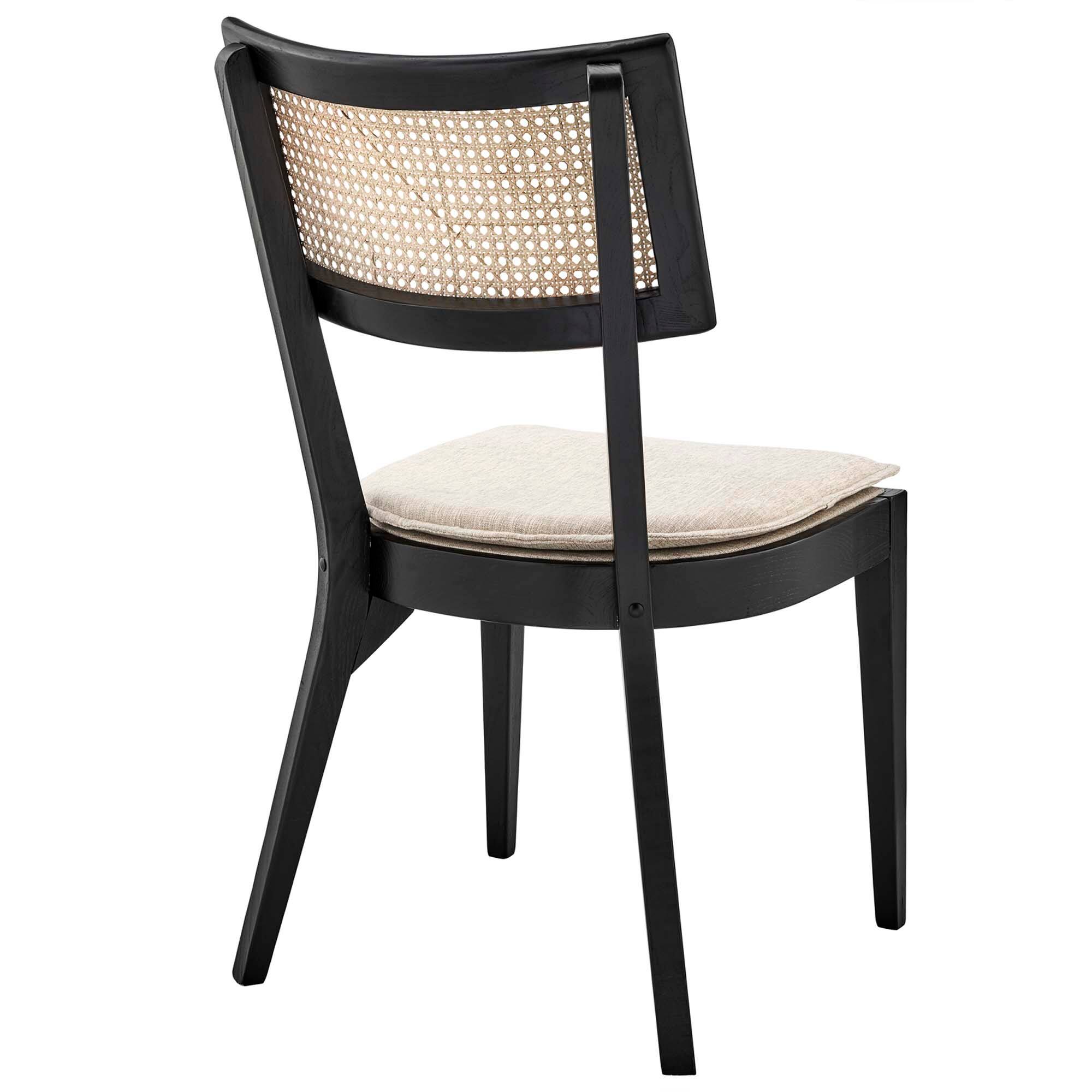 Back. Modway - Caledonia Fabric Upholstered Wood Dining Chair Set of 2 by Modway - Brown.