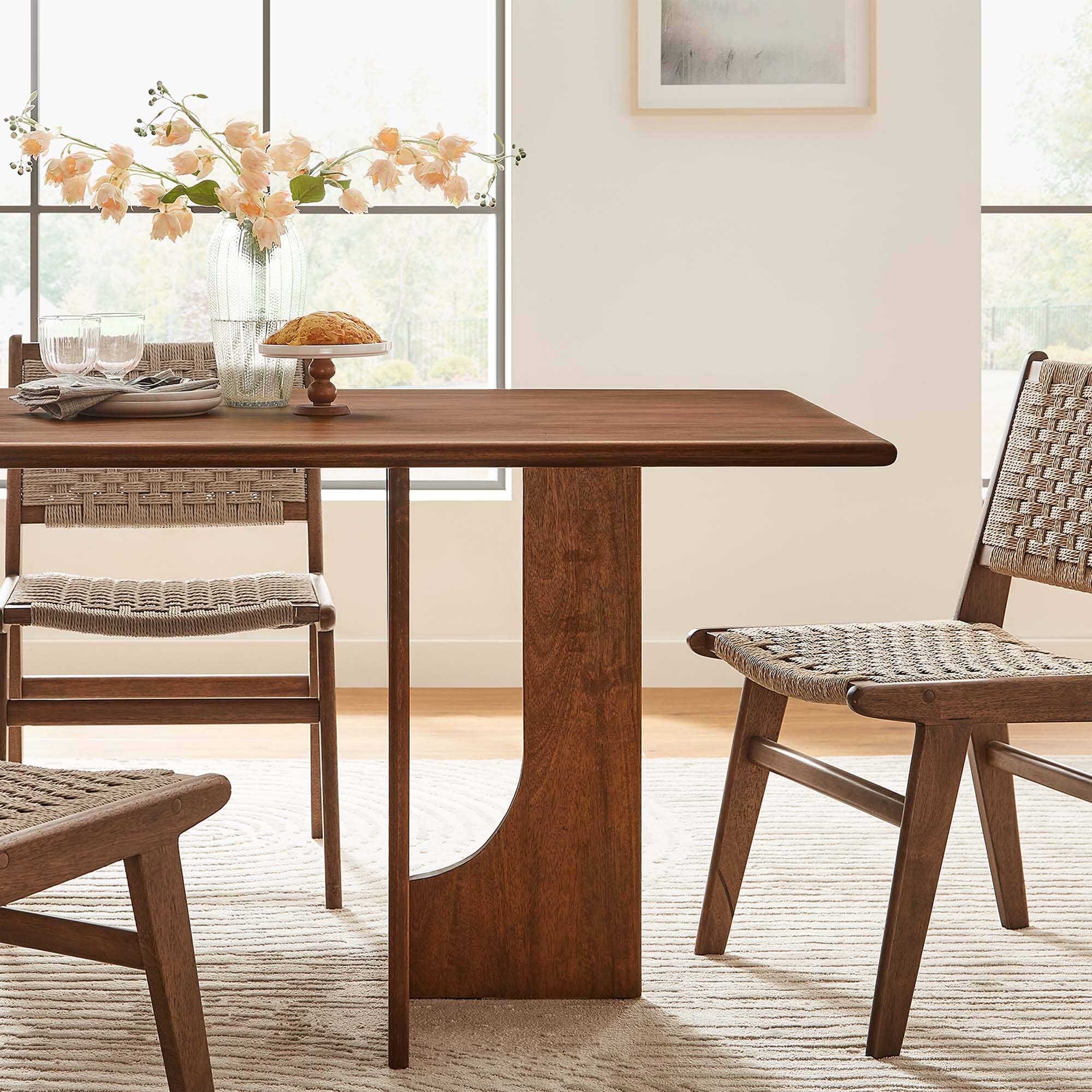 Alt View 1. Modway - Rivian Rectangular 70" Wood Dining Table by Modway - Walnut.