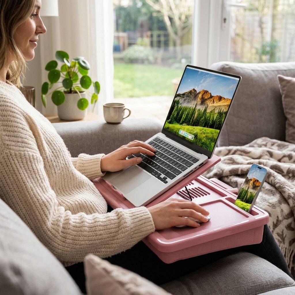 Alt View 2. LapGear - LAPGEAR Ergonomic Pro Lap Desk - Pink.