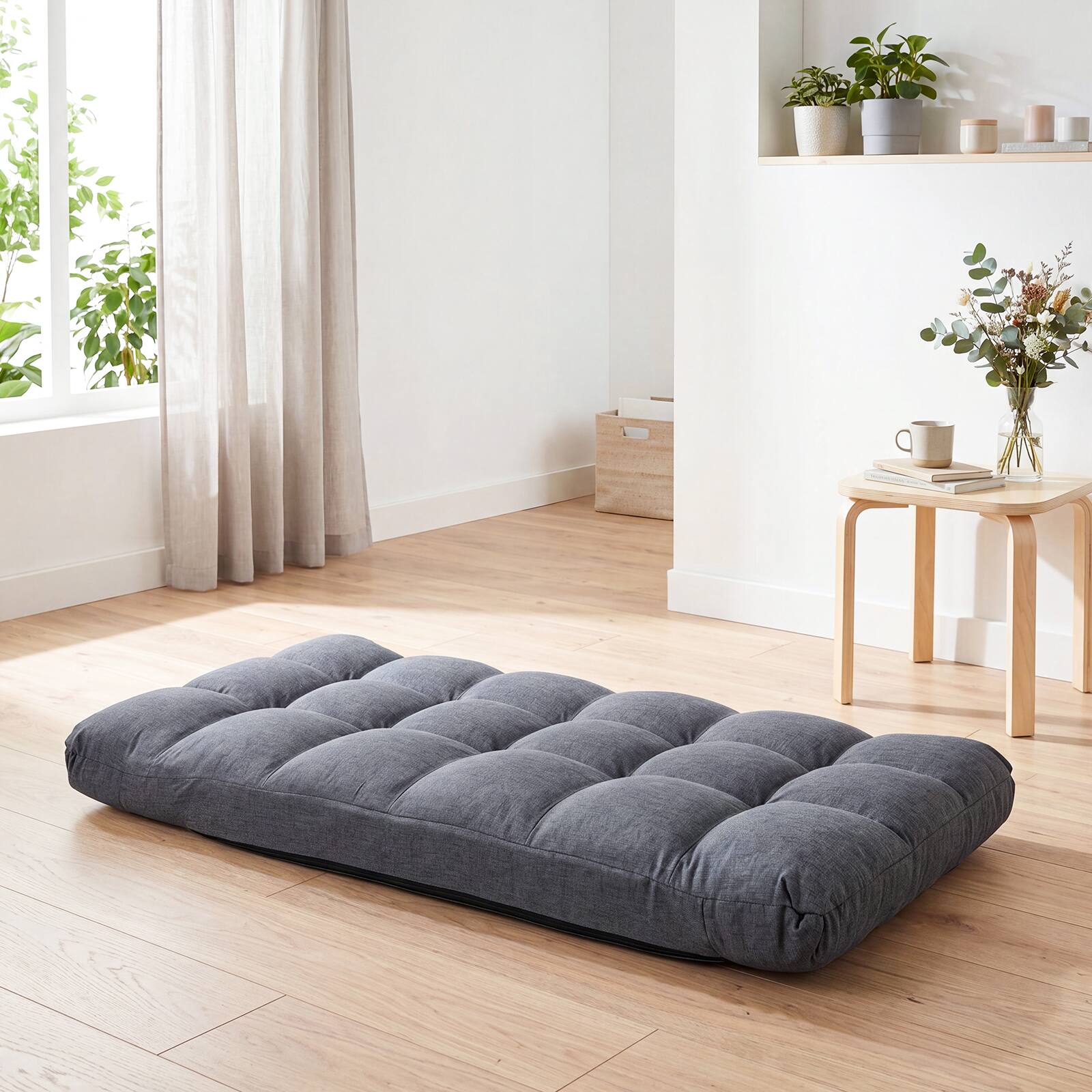 Alt View 1. Costway - Costway Adjustable 14-Position Floor Chair Folding Lazy Gaming Sofa Lounge Chair Gray - Gray.