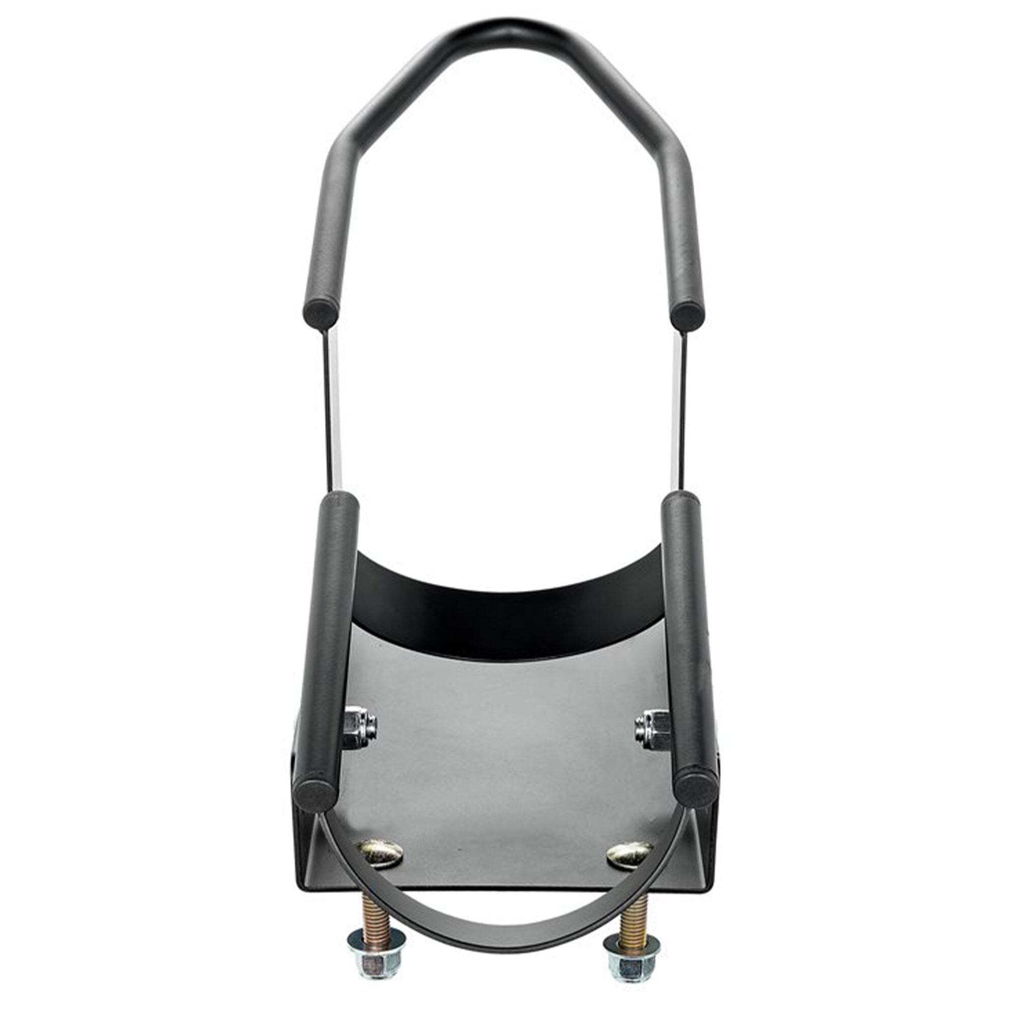 Alt View 7. Camco - Camco Motorcycle Wheel Chock Mount with Handlebar Straps & Universal Tire Fit - Black.