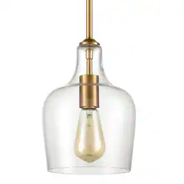 MOOSE - Modern Brass Glass Pendant Light for Kitchen Rod-Hung - Gold