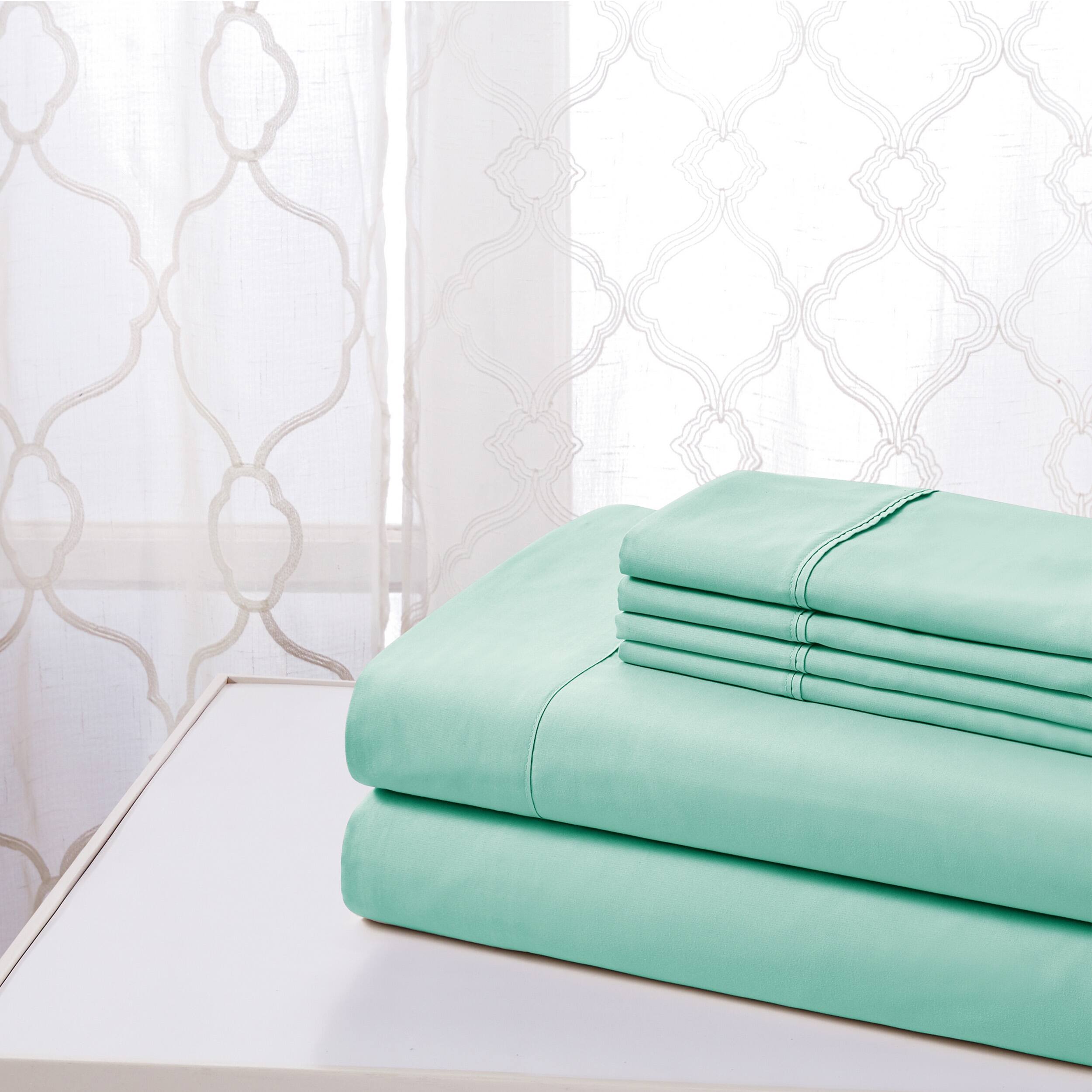 Back. Kathy Ireland - Kathy Ireland Cool Max 6 Piece Ultra Soft Sheet Set - Sea Foam.