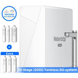 Waterdrop - X12-Basic Tankless RO Water Filter Extra F2-3 Filters - White