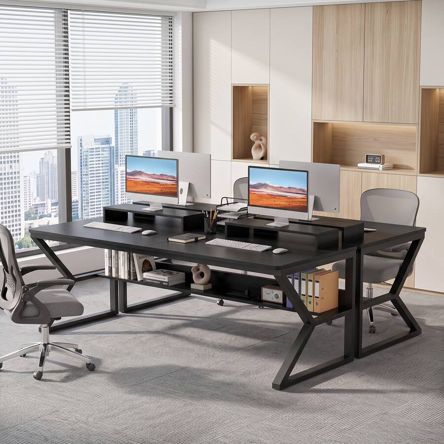Computer Desktop Se Creen Legs Aheaplus 63 Inch Extra Long Computer Desk with Charging Station, Large ...