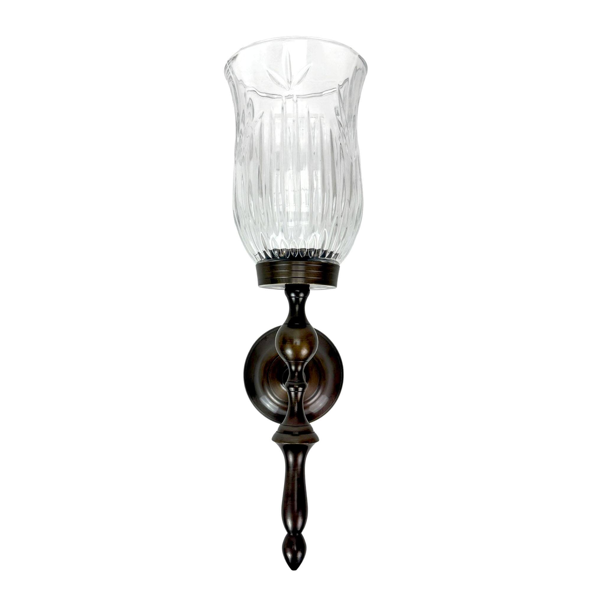 Alt View 1. Things2Die4 - Wall Candle Sconce Bronze Finish Lead Crystal Glass 15 in Metal and Glass - Bronze.