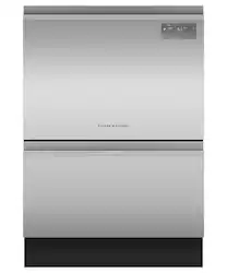 Fisher & Paykel - Top Control Built-in Double DishDrawer with 44 dBA - Stainless Steel - Front_Zoom