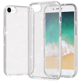 Kitcheniva - Glitter Ultra Thick 3mm Translucent Case With Tempered Glass For iPhone 16e 17e - Clear