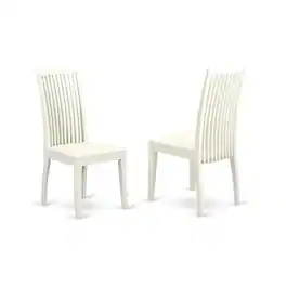 East West Furniture - Dining Room Set Linen White - Brown