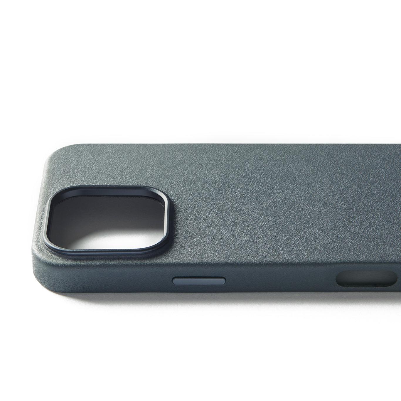 Left. Mujjo - MaizCase for iPhone 16 Pro Max - Steel Blue.