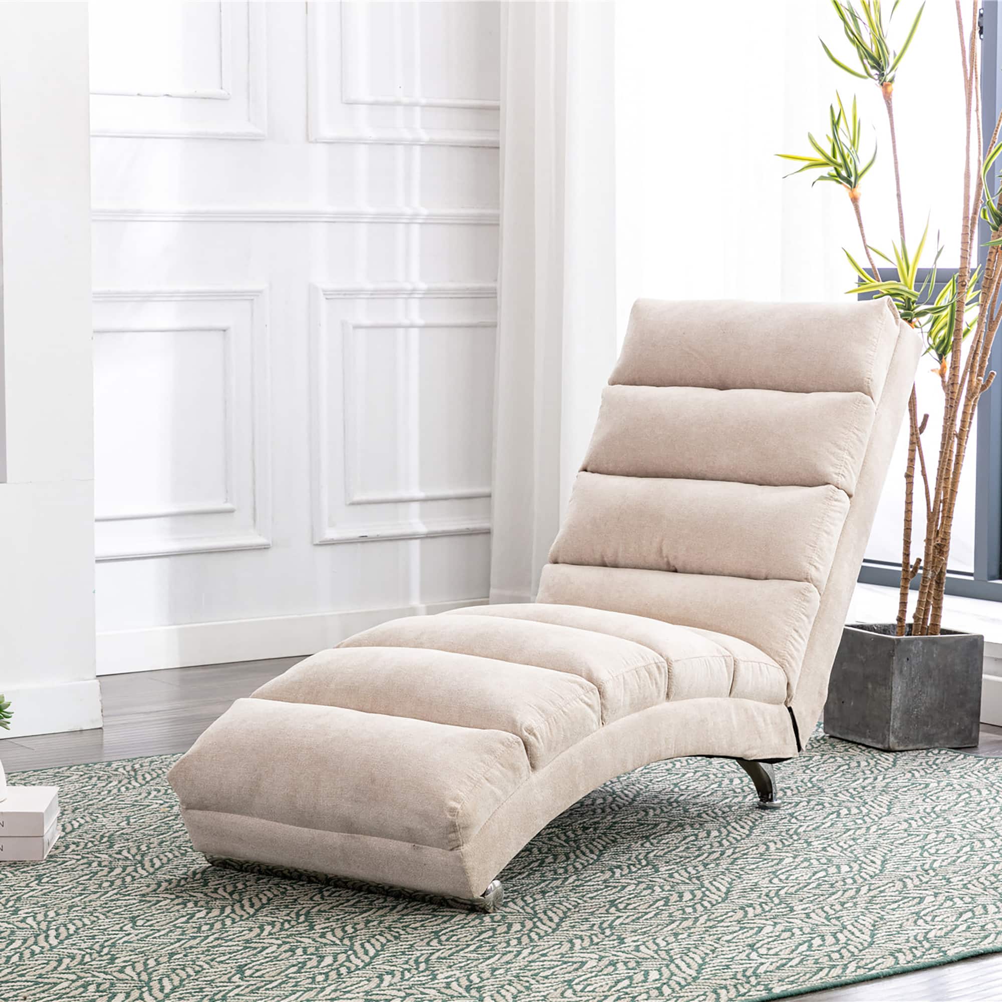 Trinkets Crazed - Linen Massage Chaise Lounge Indoor with Remote Control,Ergonomic Electric Massage Long Lounger with 5 Modes - Beige price history on PriceWatchPro