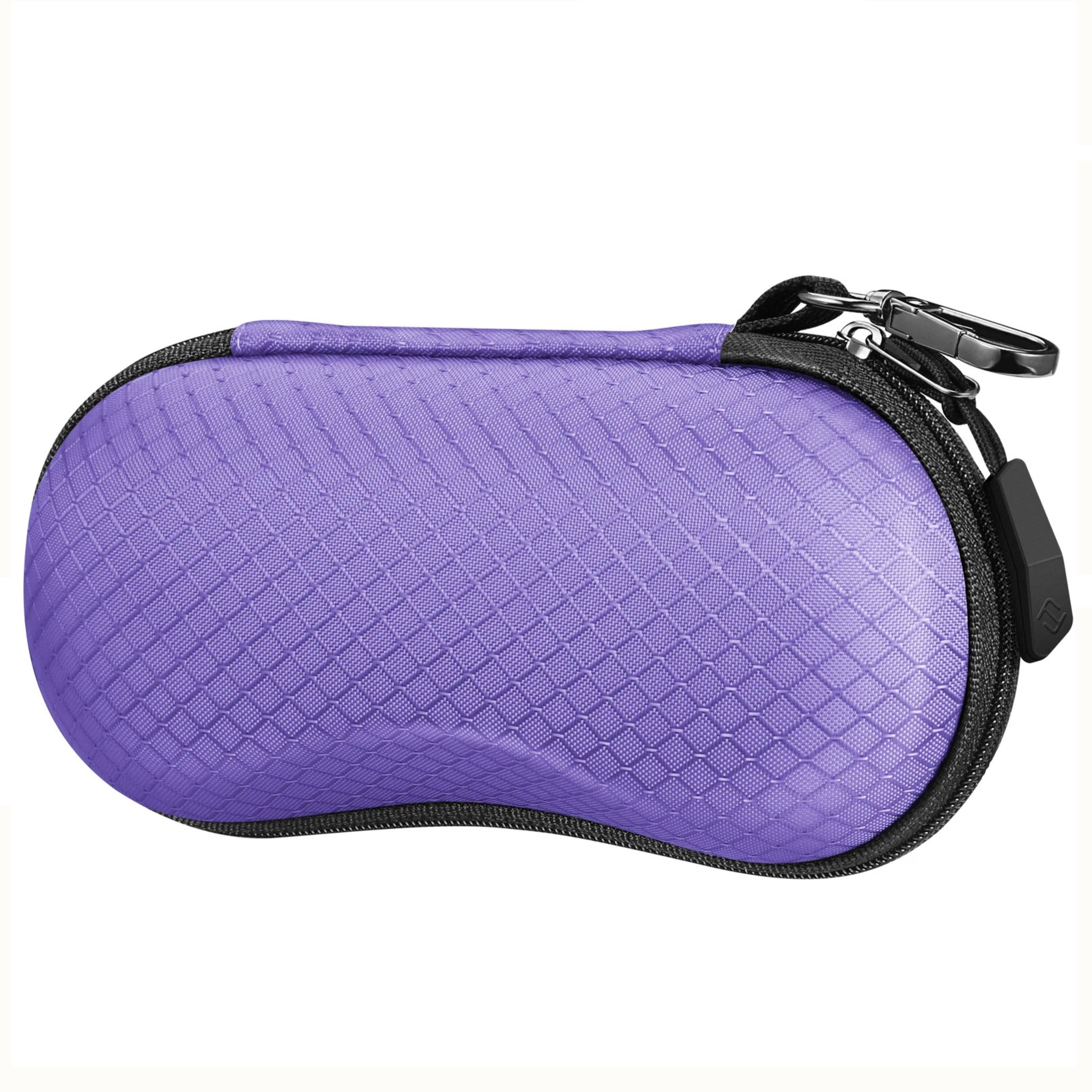 Front. Kitcheniva - Durable EVA Eyeglass Case With Metal Carabiner And Soft Lining Purple - Purple.