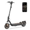 The text in the image reads:
"90 km
100+"
"GT5 Max 11"
"Unlock Mode
Slide to lock
Lock status"
"Settings"
"Connect to App
Find e-bike
Light setting
Update firmware"