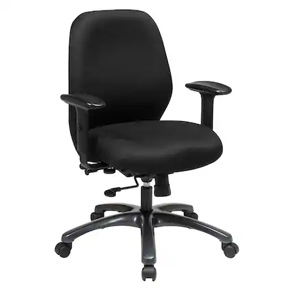Front. Office Star Products - 24 Hour Ergonomic Chair with 2-to-1 Synchro Tilt - Titanium.