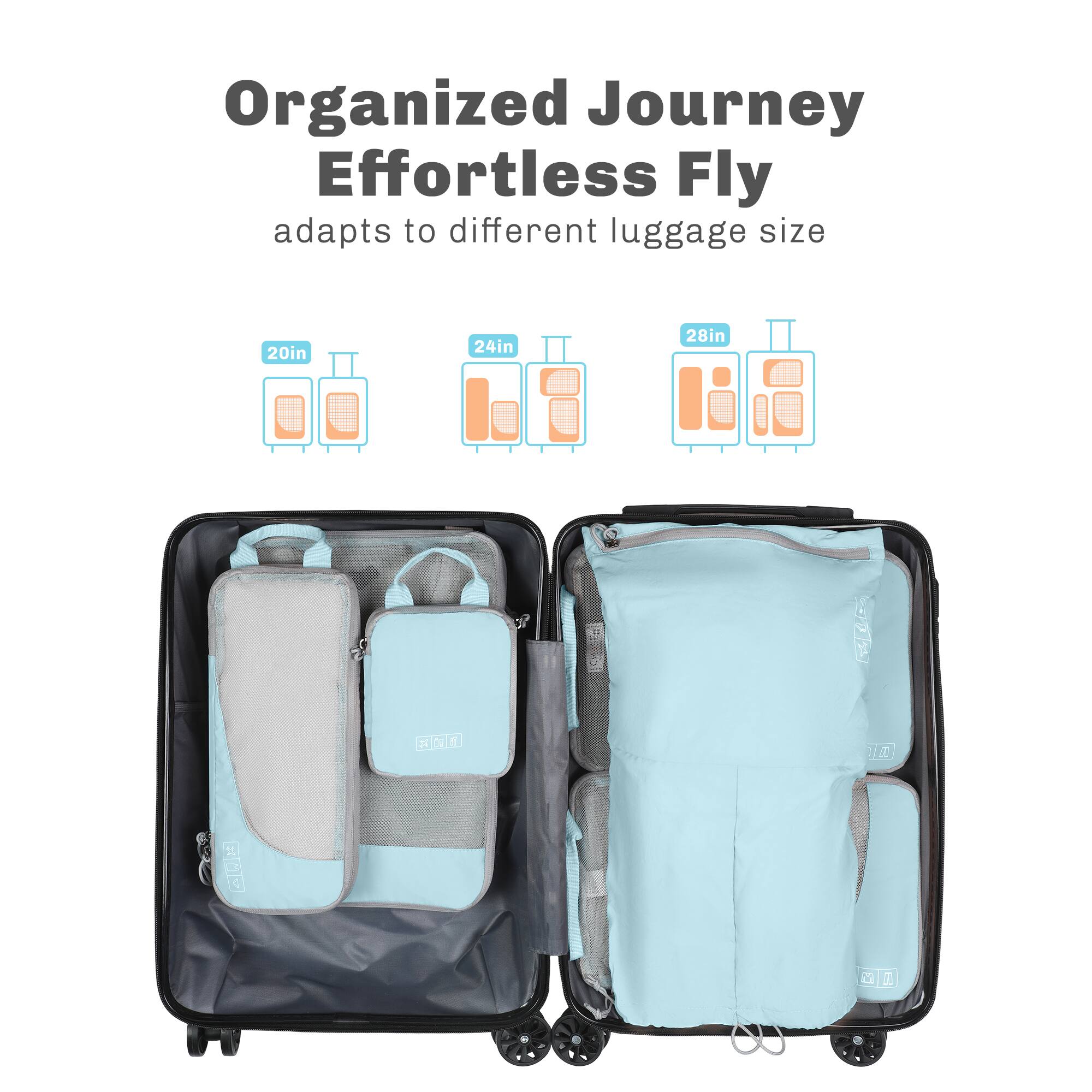 Hynes Eagle Compression Packing Cubes 6 Piece Set Sky Blue - Best Buy