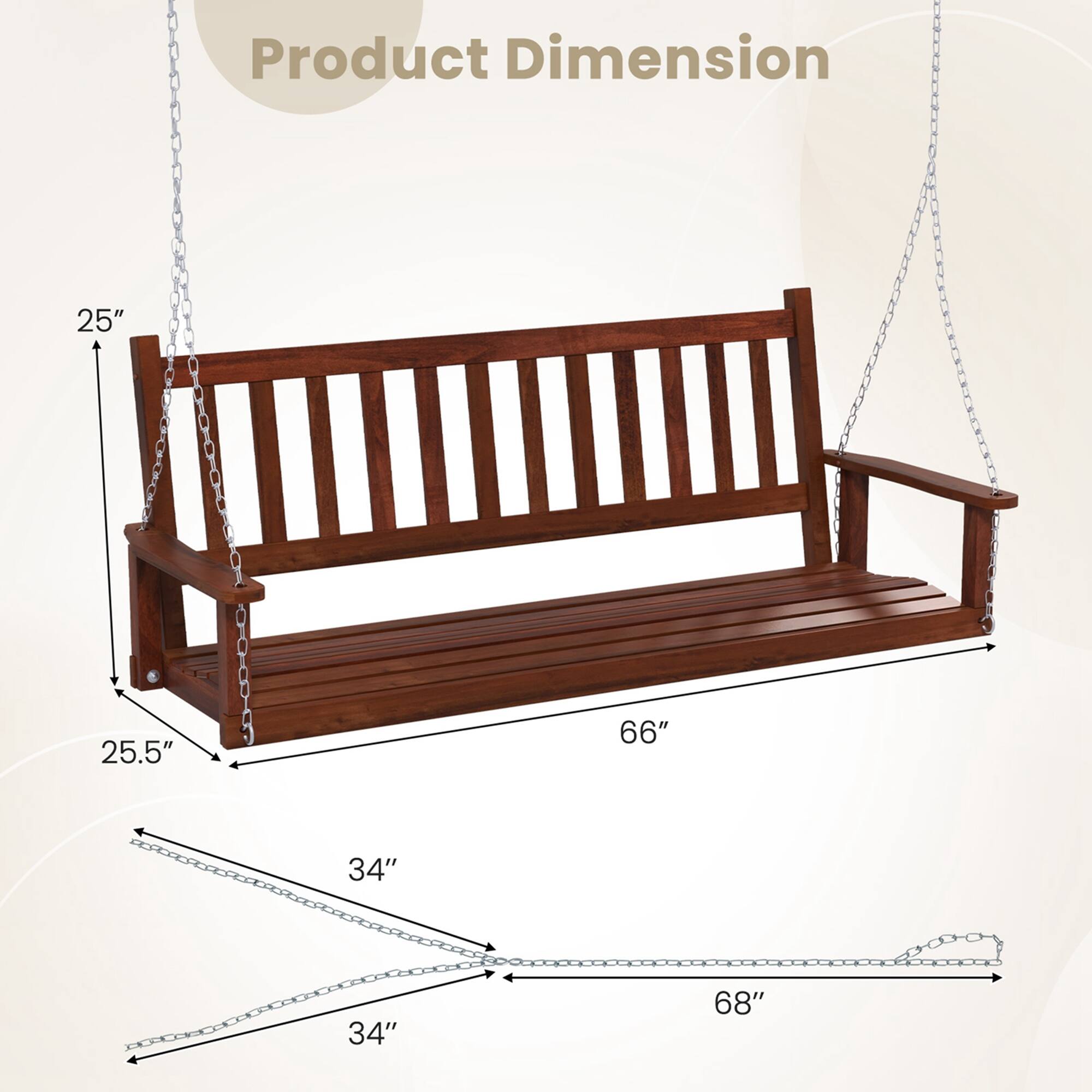 Product Dimension: 25" 25.5" 66" 34" 34" 68"