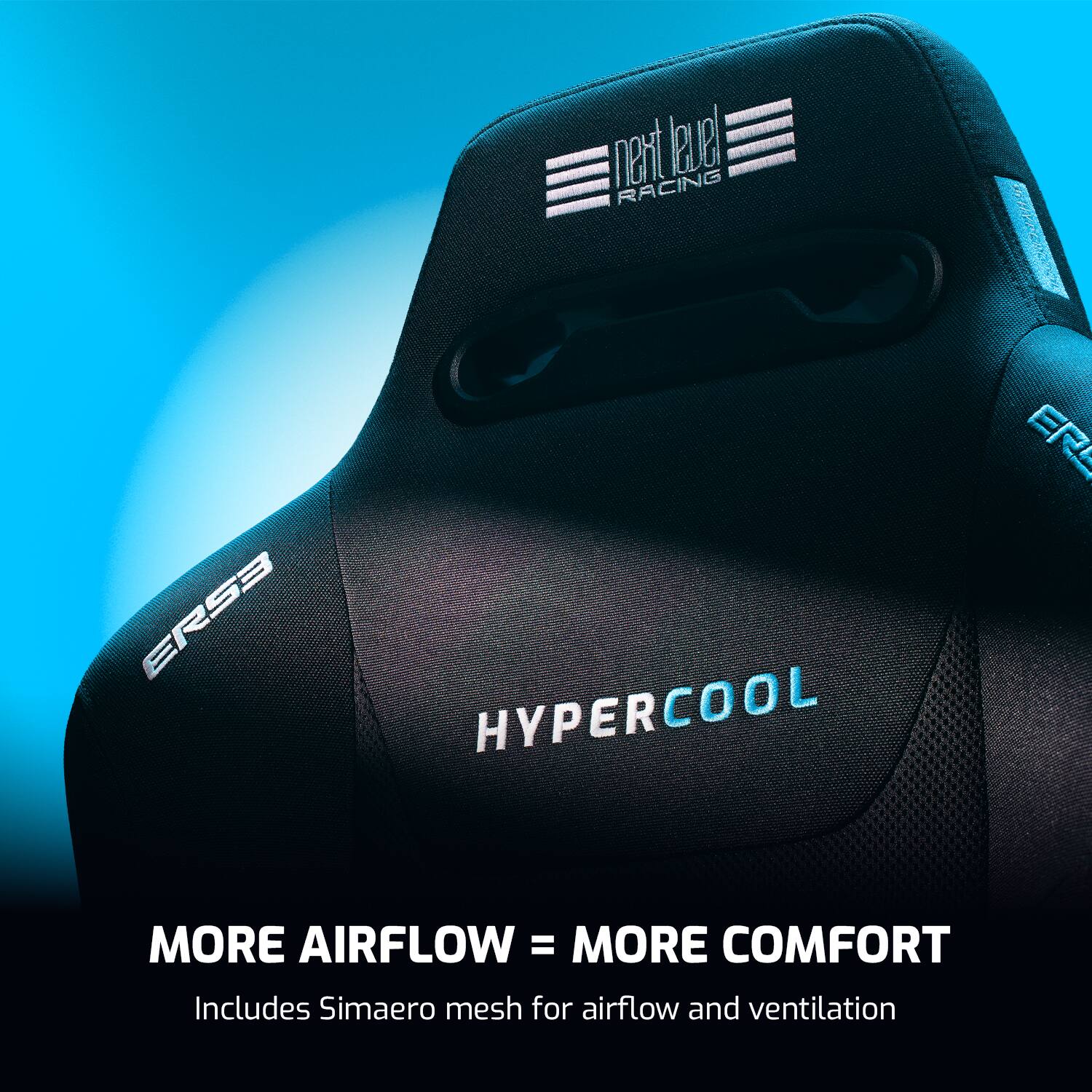 next level RACING  
ERS3  
HYPERCOOL  
MORE AIRFLOW = MORE COMFORT  
Includes Simaero mesh for airflow and ventilation