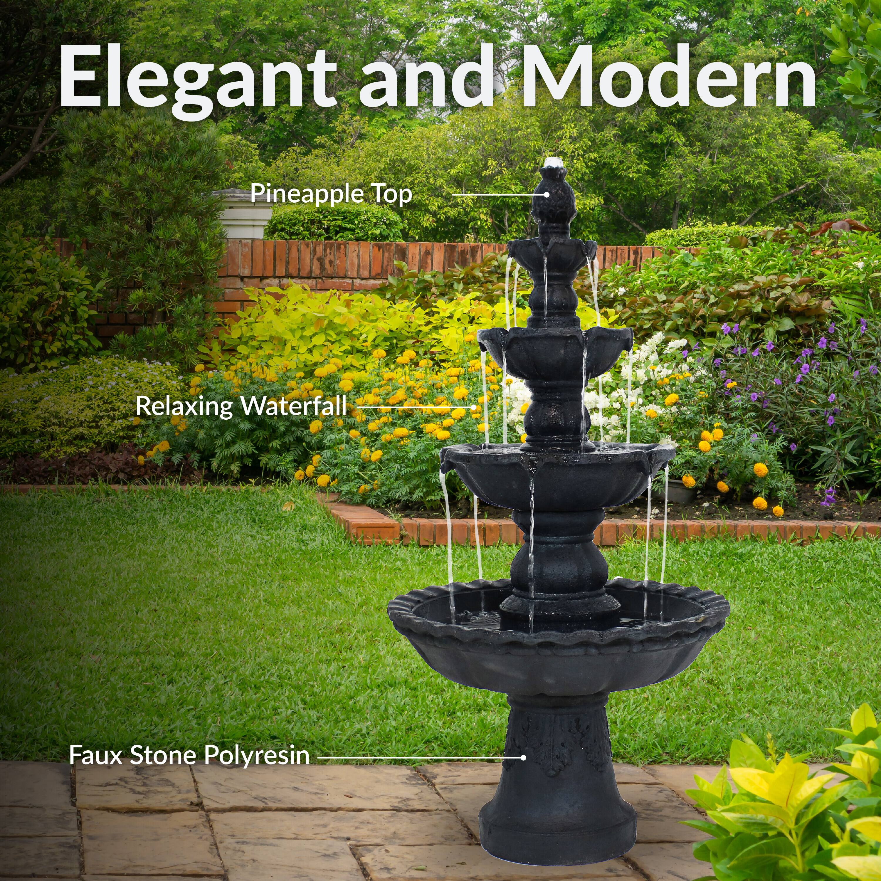 Elegant and Modern

- Pineapple Top
- Relaxing Waterfall
- Faux Stone Polyresin