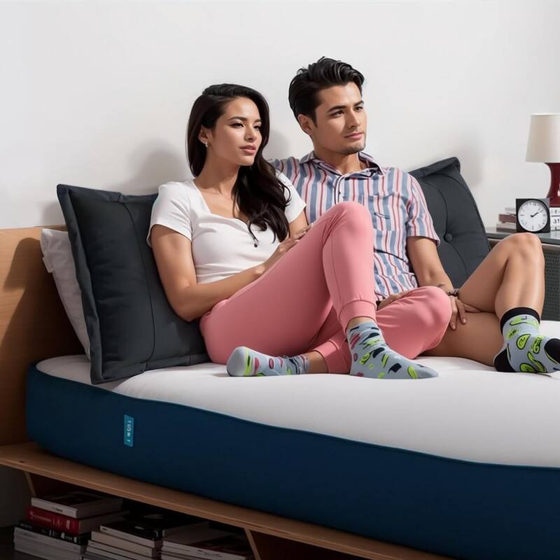 Angle. wowmax - Headboard Pillow Twin Black - Backrest Pillow for Sitting in Bed, Removable Cover - Black.