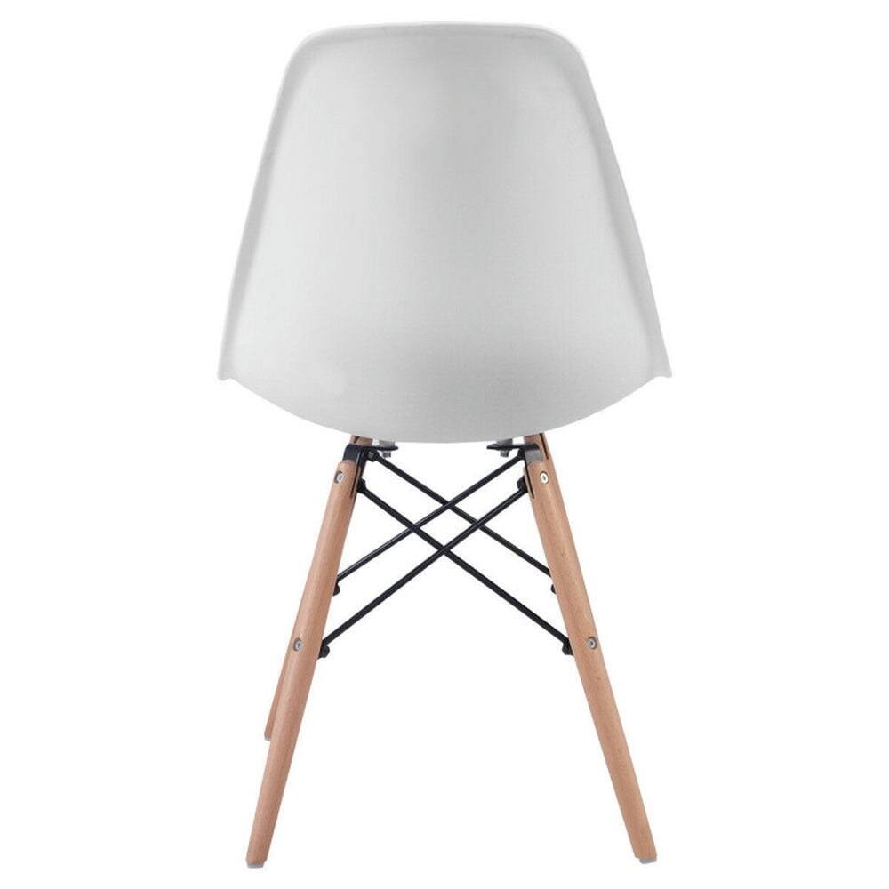 Back. Pefilos - Set of Mid Century Modern DSW Dining Side Chair White Lounge Chair Room Chair for Kitchen Bedroom - White.
