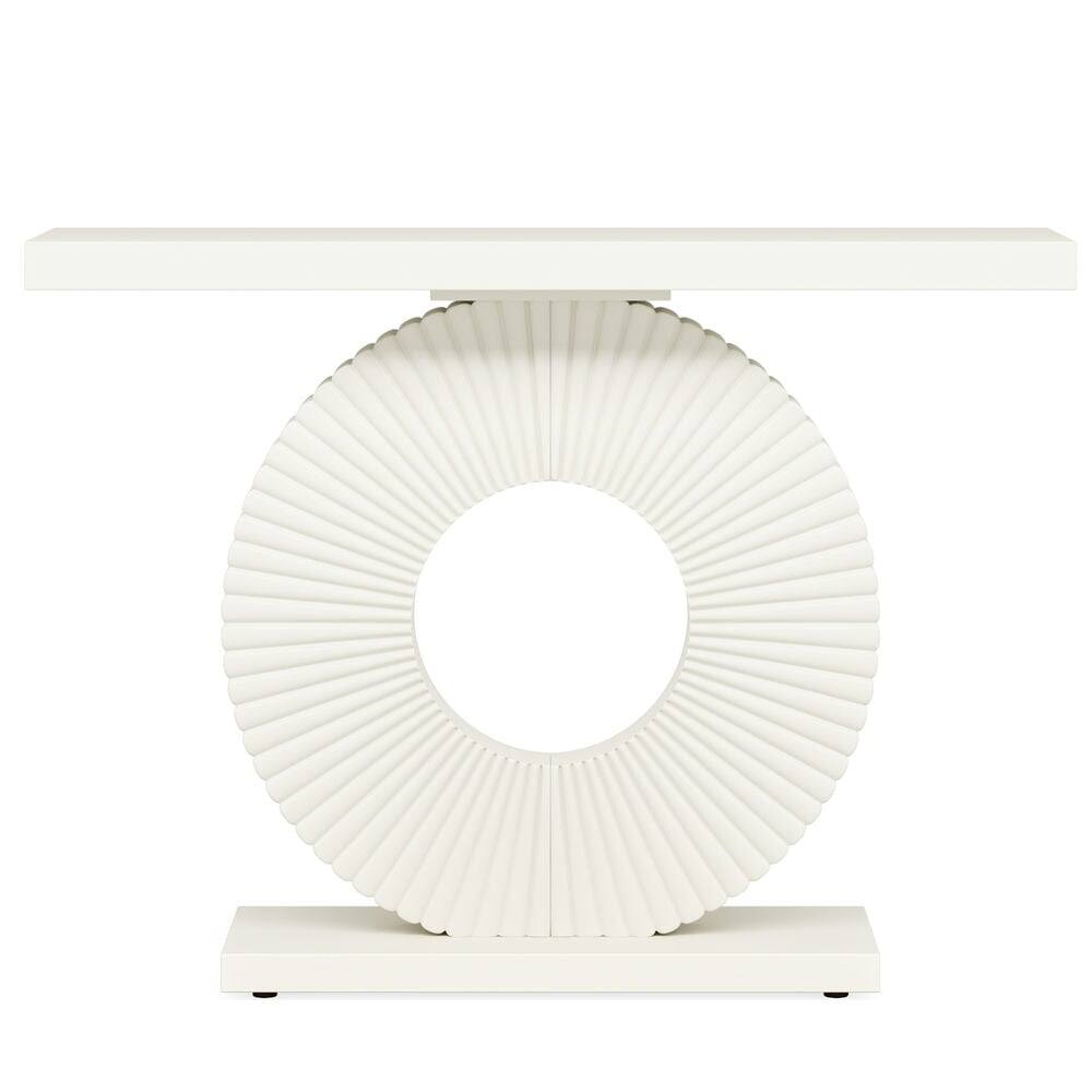 Kadyn - Entryway Table, Console Sofa Table,Modern Console Table 40" Wood Sofa Table with Geometric Base - White